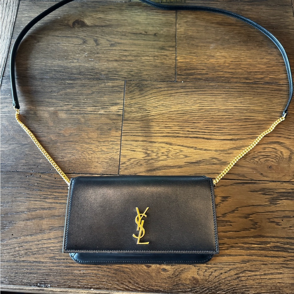 YSL Black and Gold Crossbody mini Bag (Phone Holder )